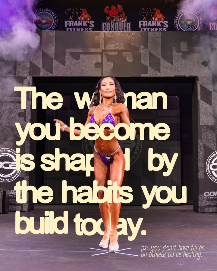 Post tipográfico: The woman you become is shaped by the habits you build today