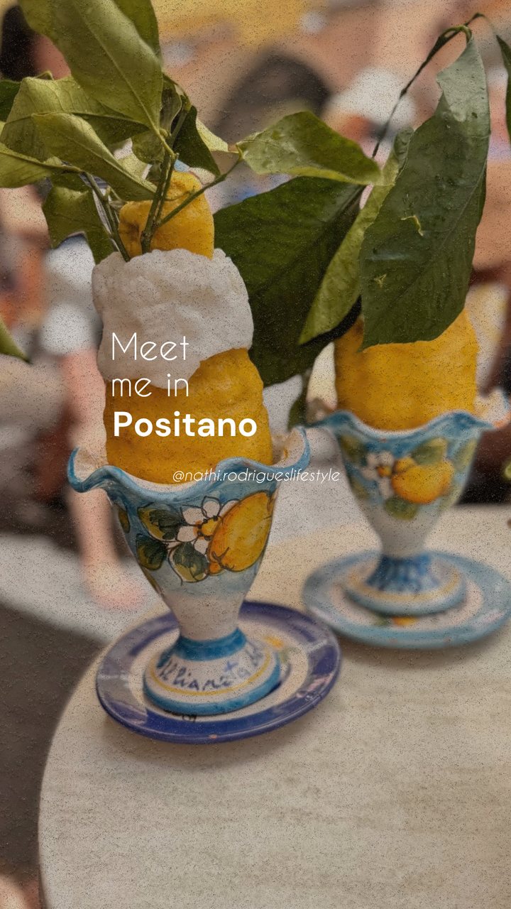 Capa Meet me in Positano com textura granulada